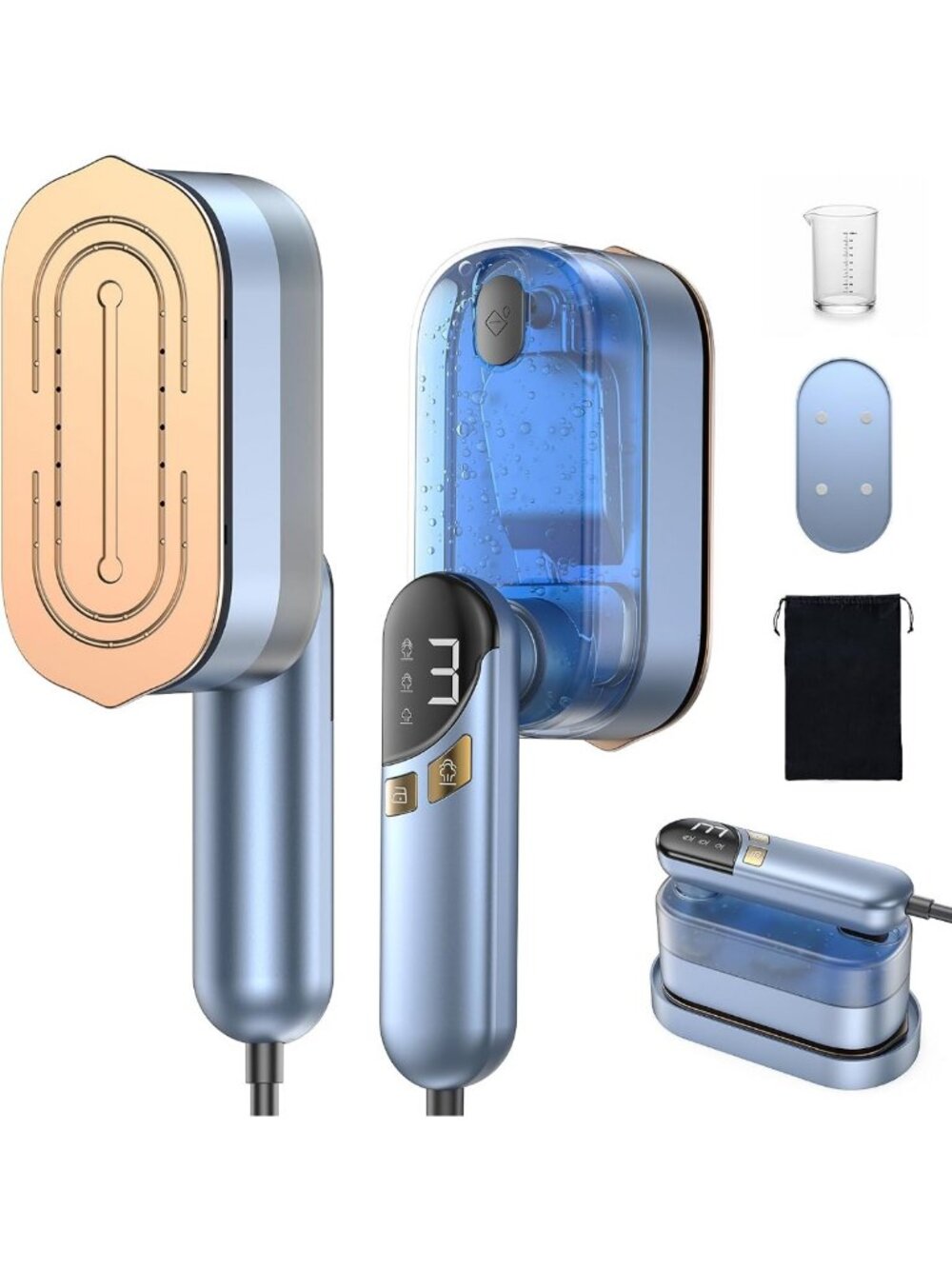 Fast Heat 2-in-1 Clothes Steamer & Iron, 1000W, 9s Quick Heat-Up, 120V